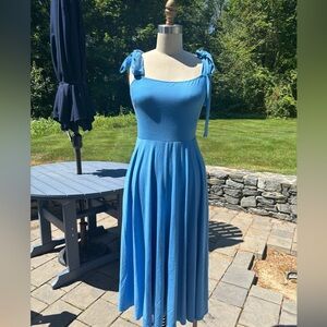 Reformation Edita Blue Sleeveless Dress